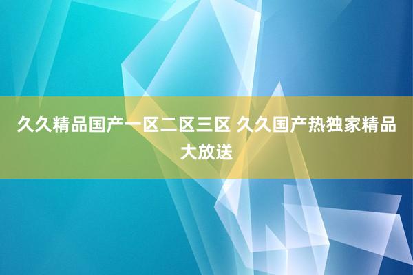 久久精品国产一区二区三区 久久国产热独家精品大放送