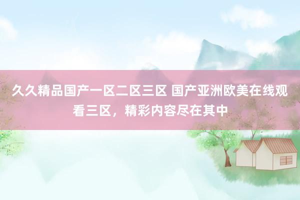 久久精品国产一区二区三区 国产亚洲欧美在线观看三区，精彩内容尽在其中