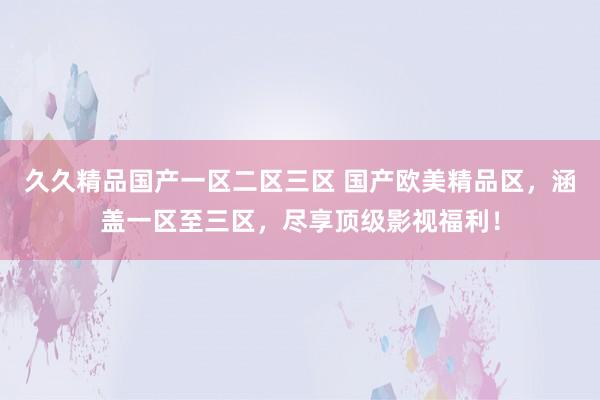 久久精品国产一区二区三区 国产欧美精品区，涵盖一区至三区，尽享顶级影视福利！