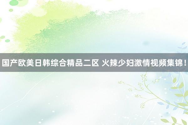 国产欧美日韩综合精品二区 火辣少妇激情视频集锦！