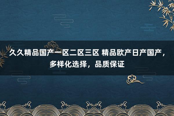 久久精品国产一区二区三区 精品欧产日产国产，多样化选择，品质保证