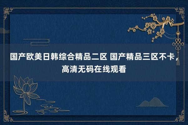国产欧美日韩综合精品二区 国产精品三区不卡，高清无码在线观看